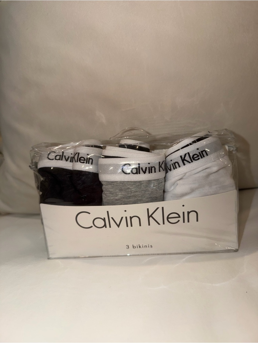 Calvin Klein 3-Pack Bikinis - Black, Gray, White